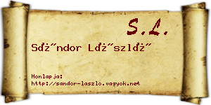 Sándor László névjegykártya