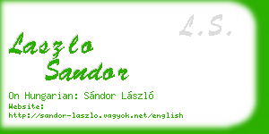laszlo sandor business card