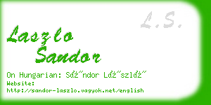 laszlo sandor business card